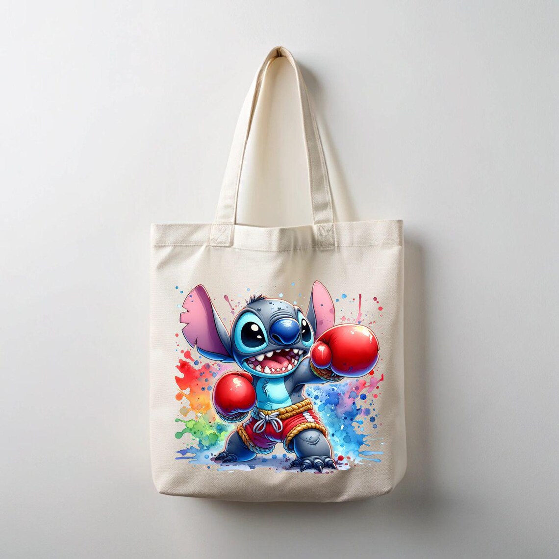 Stitch Boxing Design PNG Set: Watercolor Sublimation Graphics (5 Files ...