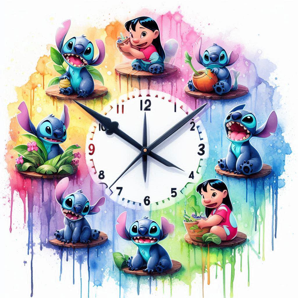 Stich Clocks Stitch Clock Design Watercolor 10PNG: Sublimation Design Set (10 PNG ...