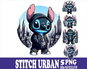 Stitch Streetwear Design: Sublimation PNG, High Resolution (5 Files)