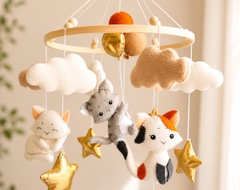 Babymobiel Kittens wieg, babymobiel kattenkamer