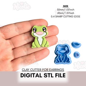 Emporte-pièce en pâte polymère Grenouille mignonne | Fichier numérique STL | Coupe-pâte bien aiguisé