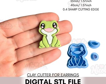 Cute Frog Polymer Clay Cutter | Digital STL File | Sharp Clay Cutter
