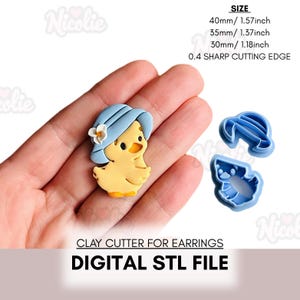 Cute Chicken Hat Polymer Clay Cutter | Digital STL File | Sharp Clay Cutter