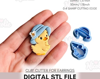 Cute Chicken Hat Polymer Clay Cutter | Digital STL File | Sharp Clay Cutter