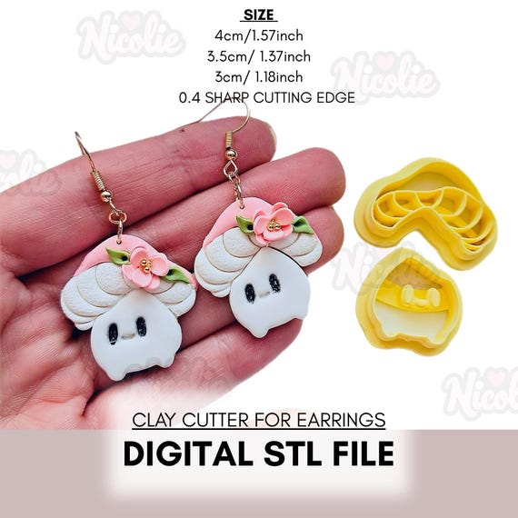 Digital STL File | Mushroom Polymer Clay Cutter | Spring Clay Cutter | Cute Clay STL Cutter