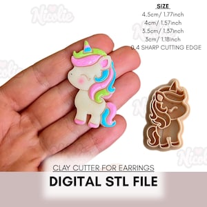 NEW Unicorn Polymer Clay Cutter | Digital STL File | Summer Clay Cutter image 1