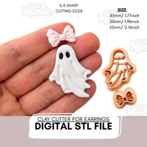 Ghost & Bow Clay Cutter STL Bundle | Cute Halloween Earrings Cutter | Polymer Clay Cutter Digital Download | 3D Print STL File
