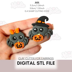 NEUE Kürbis Spinnen Digitale STL Polymer Clay Cutter | Halloween Ausstecher | STL-Datei