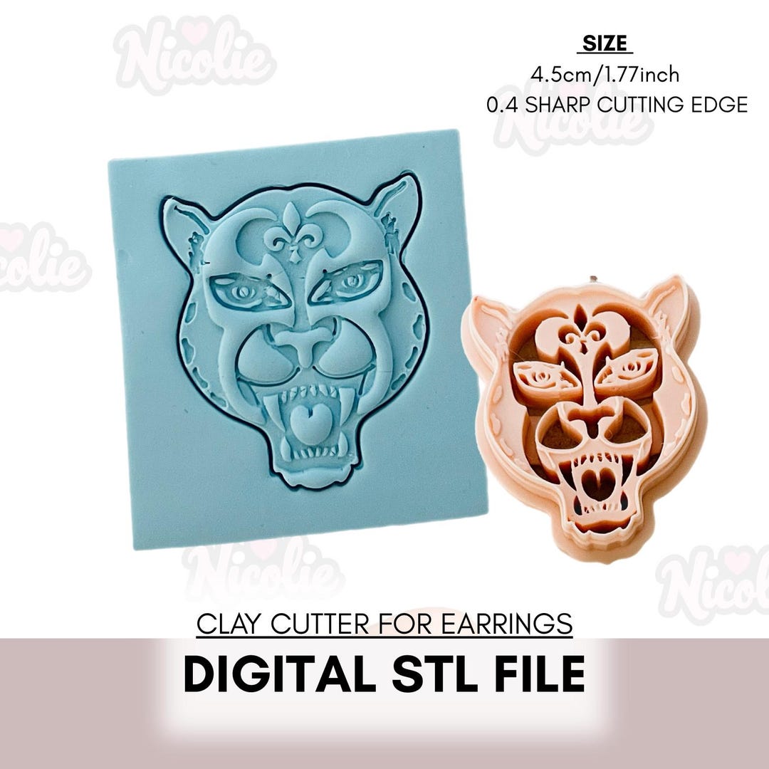 NEW Jaguar Digital STL Polymer Clay Cutter | Leopard Clay Cutter | STL ...