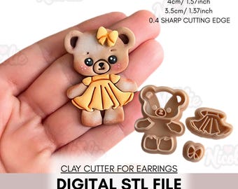 NEW Bear Polymer Clay Cutter | Digital STL File | Summer Cute Clay Cutter