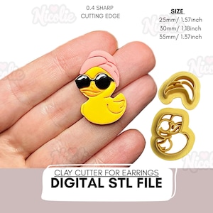 Archivo digital STL - Gafas de sol de verano para bañera, cortador de pendientes de arcilla polimérica con forma de pato