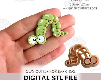 NEW Funny Worm Polymer Clay Cutter | Digital STL File | Summer Clay Cutter