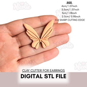 Butterfly 3 Embossed Polymer Clay Cutter | Digital STL File | Spring Clay Cutter