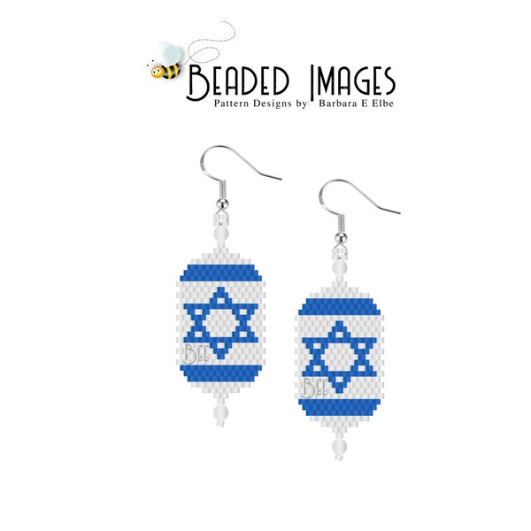 Israeli Flag Earring or Charm PATTERN 500