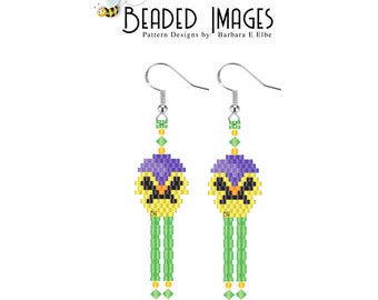 Pansy Beaded Earring or Charm PATTERN 224