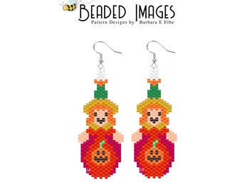 Halloween Straw Girl Beaded Earring Pattern 232