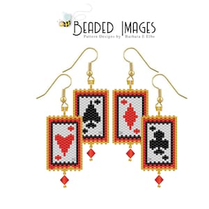 Cartes de poker Perles (4) Boucles d'oreilles ou breloques MOTIFS individuels 483