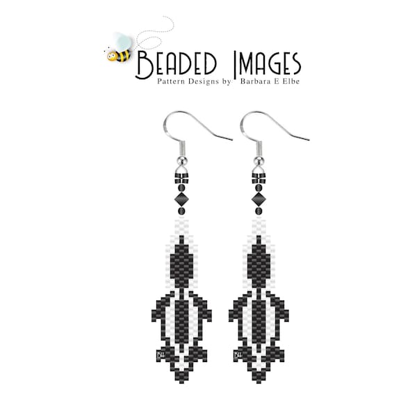 Skunk Beaded Earrings or Charm PATTERN 239