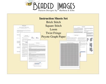 Beading Stitch Guide: Brick, Square, Loom, Fringe, Twist Fringe and Graph Paper  (PDF)