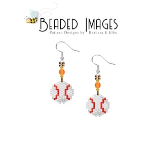 Mönster för basebollpärlorörhängen eller berlocker: Miyuki Delica seed beads (PDF-nedladdning) #490