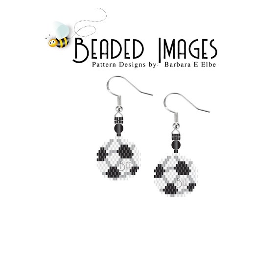 Soccer Seed Bead Earrings Soccer Seed Bead Earrings