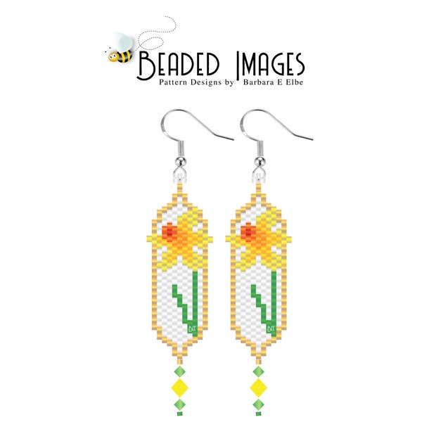 Daffodil Beaded Earring PATTERN 245