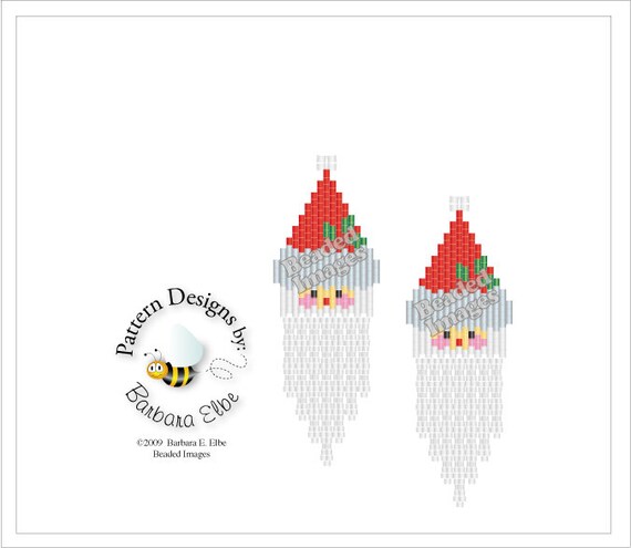 santa earring pattern