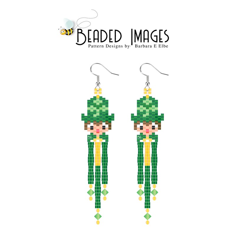 Download St Patrick's Leprechaun Beaded Earring Pattern 302 | Etsy