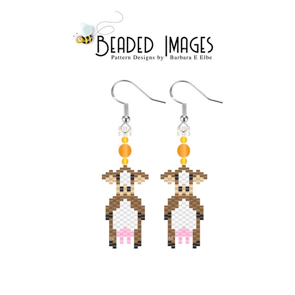 Boucles d'Oreilles Perlées Vache Moo MODÈLE 237