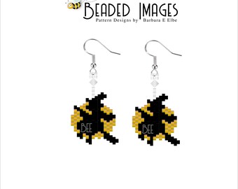 Flying Halloween Witch Earring or Charm Pattern - Brick or Peyote Stitch pdf Download for Miyuki Delica Seed Beads #495