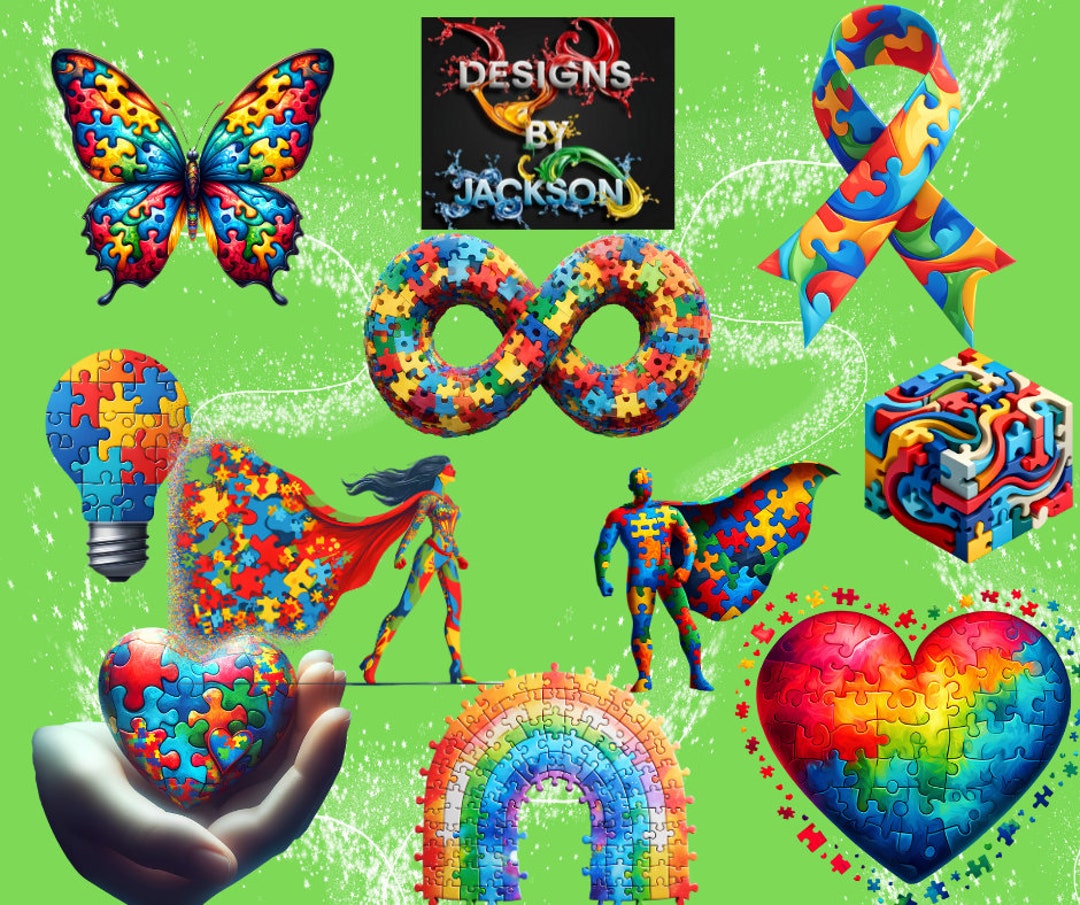 Autism Awareness 25 PNG Digital Download Vibrant Designs for Print ...