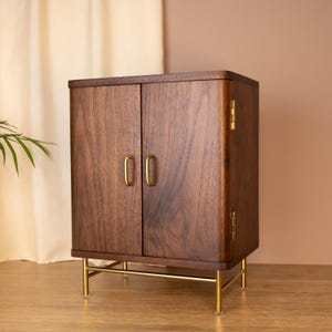 Portagioielli/grande portagioielli in legno di noce/grande portagioielli in noce massello con cassetto/regalo per la migliore amica/regalo per la mamma e per lei