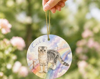 Custom Pet Name Rainbow Bridge, Pet Remembrance Gifts, Cat Loss gift, Pet Loss Gift, Cat Memorial Gift,Pet Memorial Gift,Custom Pet Portrait