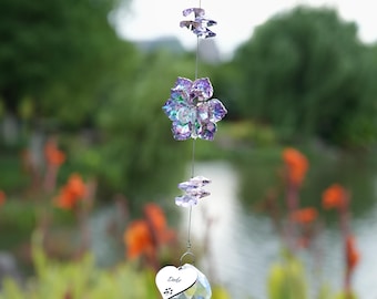 Puente Arcoíris personalizado con nombre de mascota, atrapasol de cristal, regalos de recuerdo, regalo por la pérdida de un perro, regalo por la pérdida de una mascota, regalo conmemorativo para perros, regalo conmemorativo para mascotas
