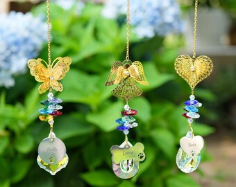 Puente Arcoíris Dorado Personalizado para Mascotas, Atrapasueños de Cristal Personalizado con Nombre para Mascotas, Regalo Conmemorativo para Perros, Regalo para Perdidos con Perros, Regalo en Recuerdo de Perros