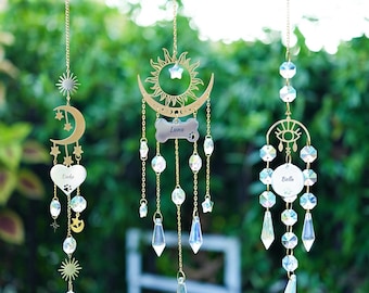 Puente arcoíris con nombre personalizado para mascotas, dijes grabados para mascotas queridas, atrapasol de cristal, regalo conmemorativo para mascotas, regalo para la pérdida de una mascota, regalo para amantes de las mascotas