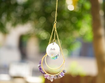 Puente arcoíris personalizado para mascotas, dijes grabados para mascotas queridas, atrapasol con piedra curativa, regalo conmemorativo para mascotas, regalo por la pérdida de una mascota, regalo para amantes de las mascotas