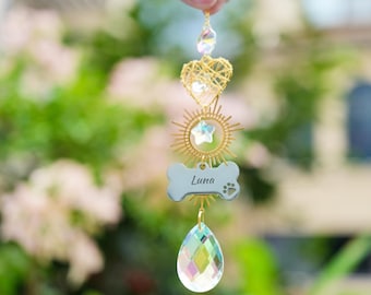 Puente Arcoíris Personalizado para Mascotas, Atrapasueños de Cristal Personalizado con Nombre para Mascotas, Regalo por la Pérdida de un Gato, Regalo Conmemorativo para Gatos, Regalo en Recuerdo de Gatos, Regalo por la Pérdida de una Mascota