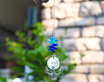 Puente arcoíris con nombre personalizado para mascotas, dijes grabados para mascotas queridas, atrapasol de cristal, regalo conmemorativo para mascotas, regalo para la pérdida de una mascota, regalo para amantes de las mascotas