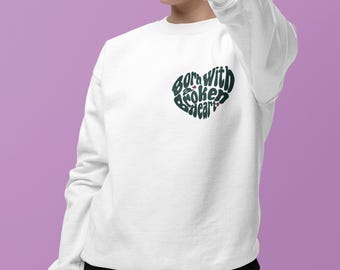 Geboren mit gebrochenem Herzen Sweatshirt, Maneskin Sweatshirt, Damiano David Sweatshirt, Damiano David Fan Sweatshirt, gebrochenes Herz, Maneskin Fan Geschenk