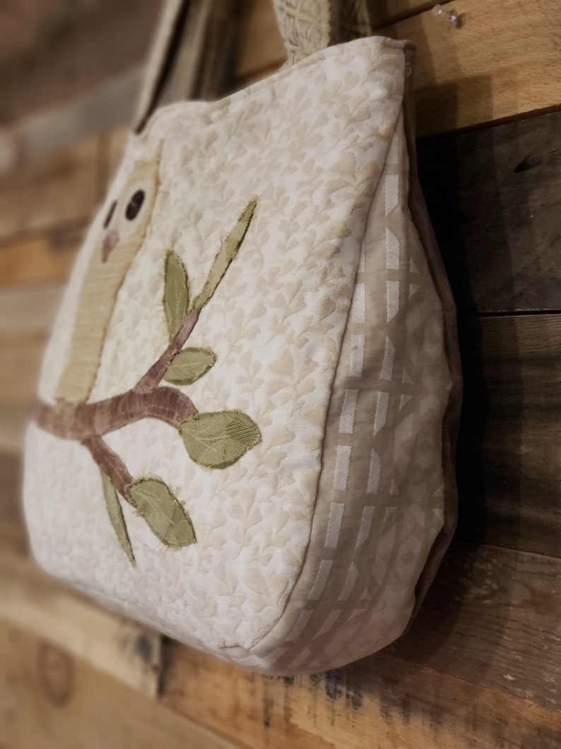 Handtasche Frauen Eule Applikation Tasche Vintage Stoff Etsy