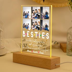 Personalized Besties Gift, Bestie Photo Collage Night Light, BFF Gift, Best Friend Birthday Gift, Friendship Gift, Gift for Sister Friend