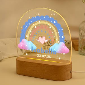 Rainbow Night Light for Baby, Personalized Night Light, Colorful Rainbow LED Nursery Lamp, Baby Girl Night Light, Toddler Lamp, Baby Shower