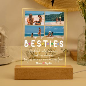 Personalized Besties Photo Night Light, Photo Night Light, Friendship Night Light, BFF Photo Keepsake, Birthday Gift for Friends, Home Decor