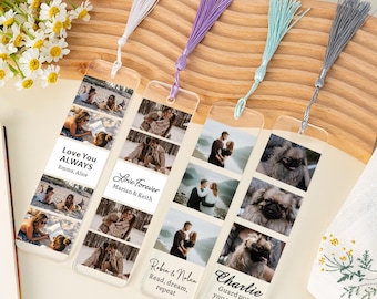 Acrylic Photo Bookmark, Personalised Photo Bookmark for Book Lover, Family Photo Bookmark Gift for Grandma, Best Friend Gift, Valentine Gift