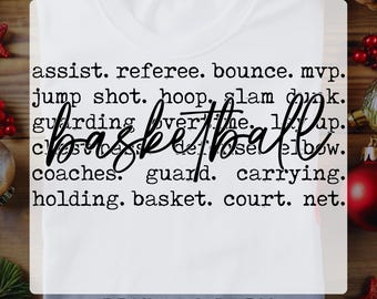 Basketball Word Art DTF Transfer, Ready To Press