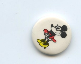 Vintage Mickey and Minnie Mouse Pinbacks Set of Two