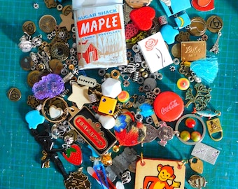 Destash Collection Junk Drawer of  125+  Pieces for Repurpose or Jewelry Making or Assemblage
