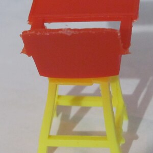 1950's Vintage Miniature Red and Yellow Kid's Highchair Plastic Furniture for Doll's House or Assemblage image 2