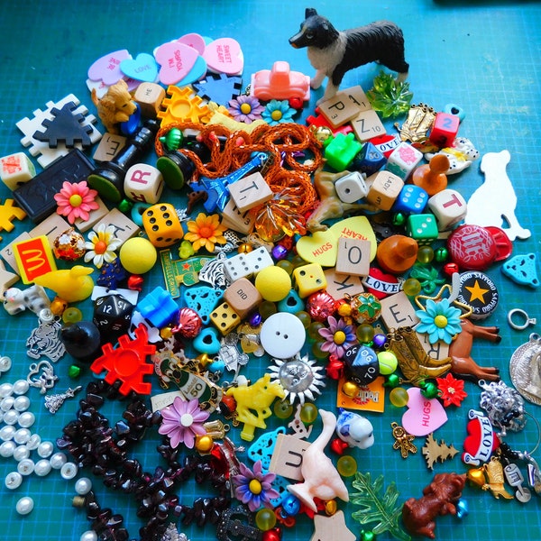 Destash Collection Junk Drawer of  270+  Pieces for Repurpose or Jewelry Making or Assemblage Free Shipping